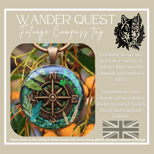 Wander Quest Foliage Compass Tag