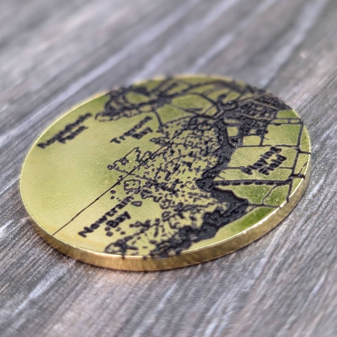 Licensed Ordnance Survey map engraved tag