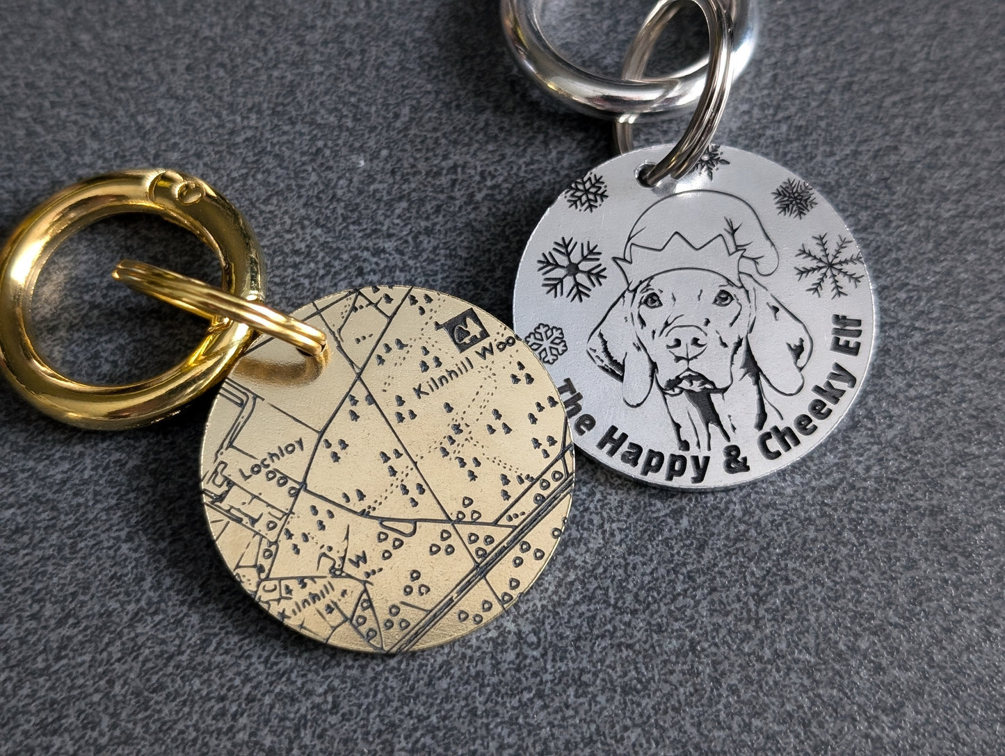 Licensed Ordnance Survey map engraved tag
