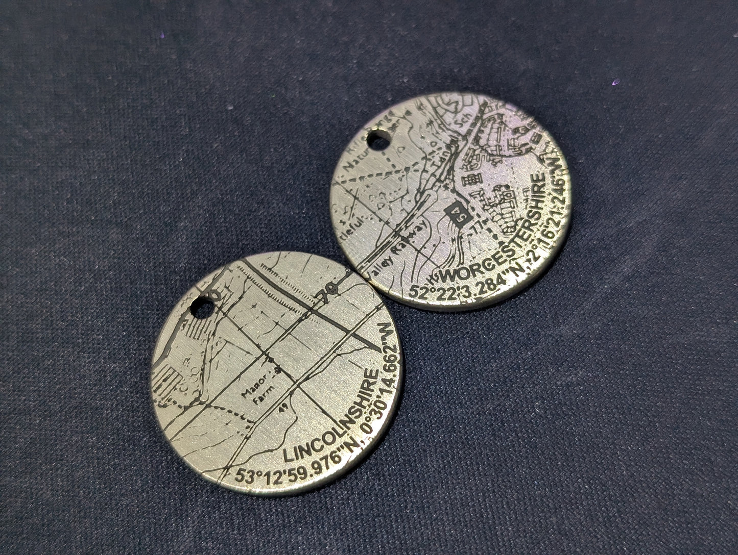 Licensed Ordnance Survey map engraved tag