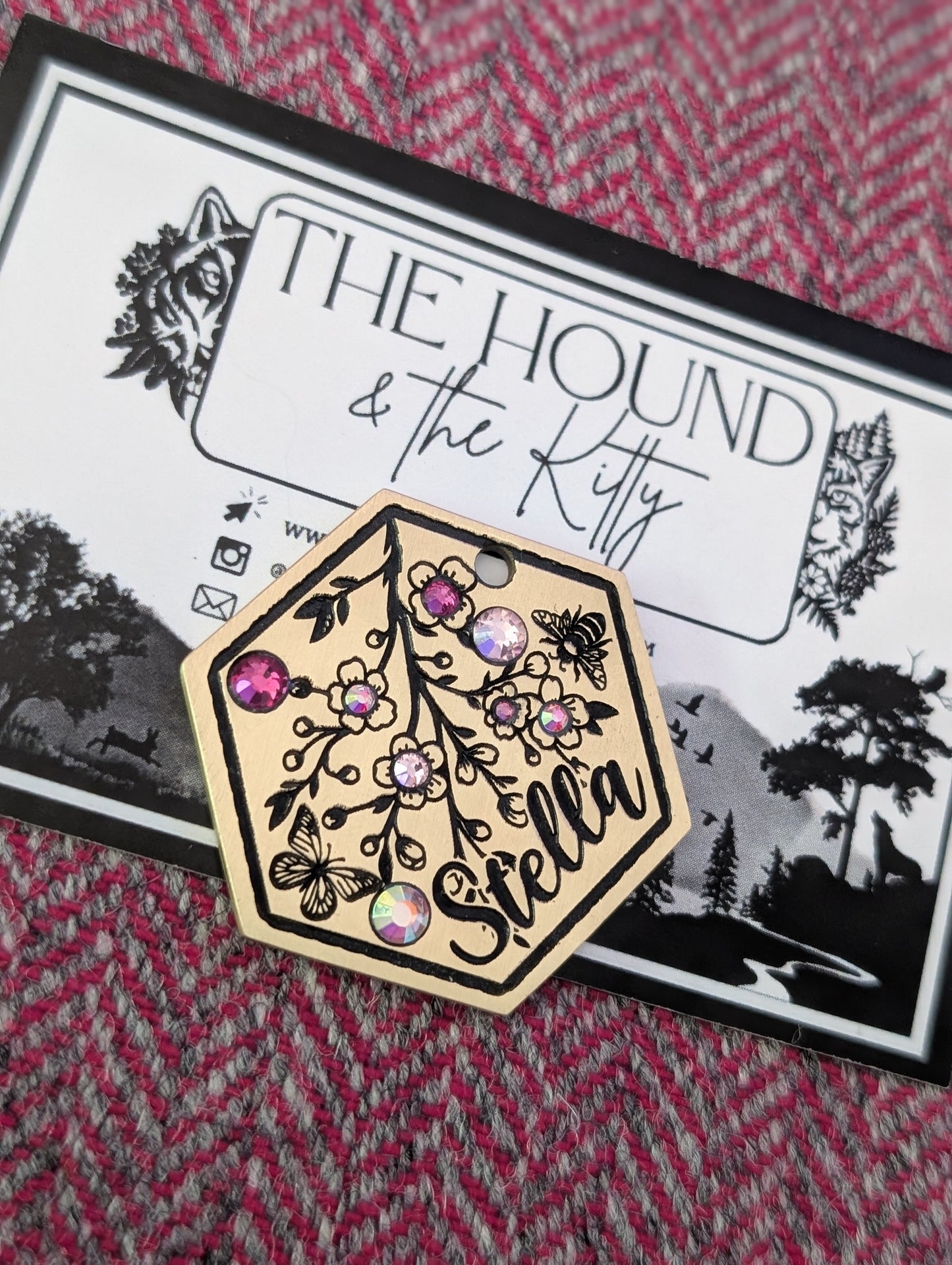 Bejewelled - Custom Metal Crystal tag