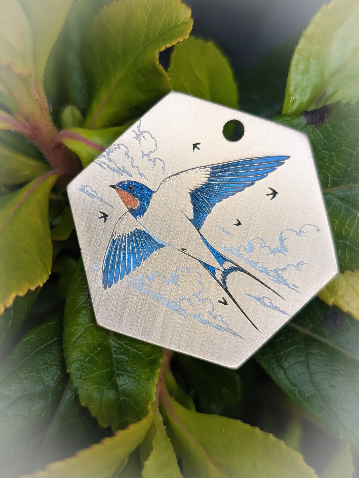 Swallow, brass (Hexagon 38mm)