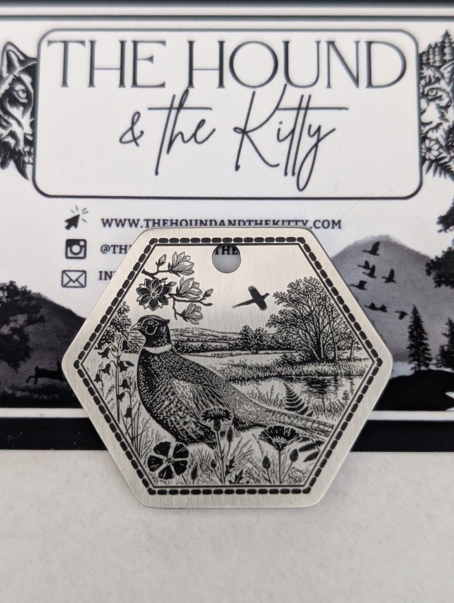 Pheasant Fields (hexagon stainless 38mm)