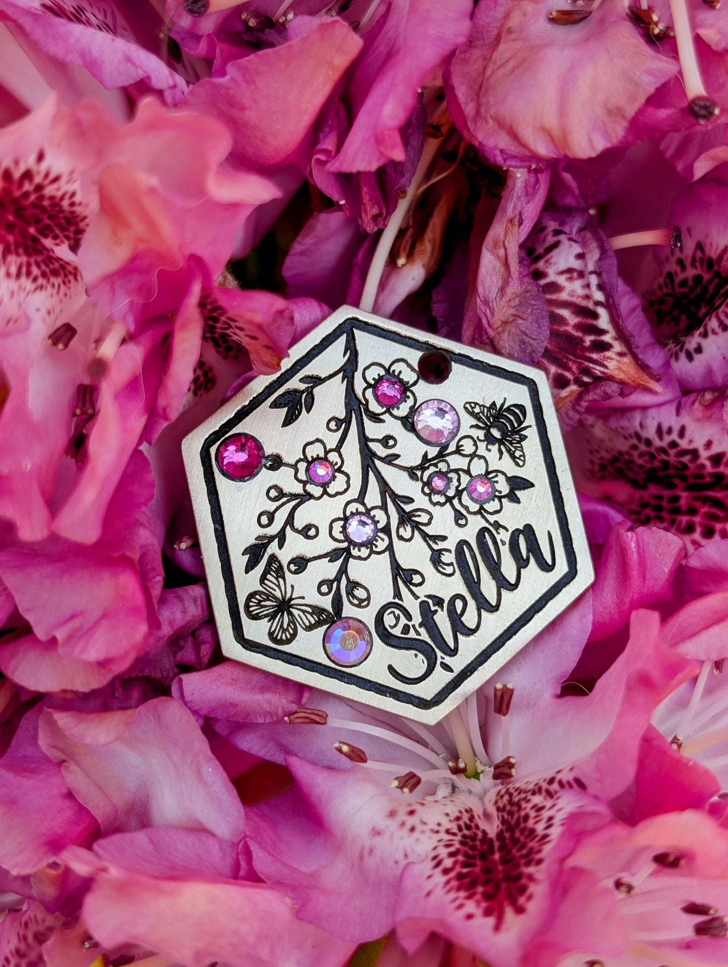 Bejewelled - Custom Metal Crystal tag