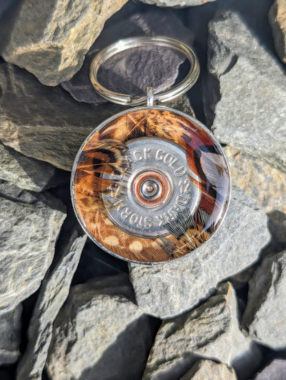 Smoke & Barrel Shell Tags - with feathers