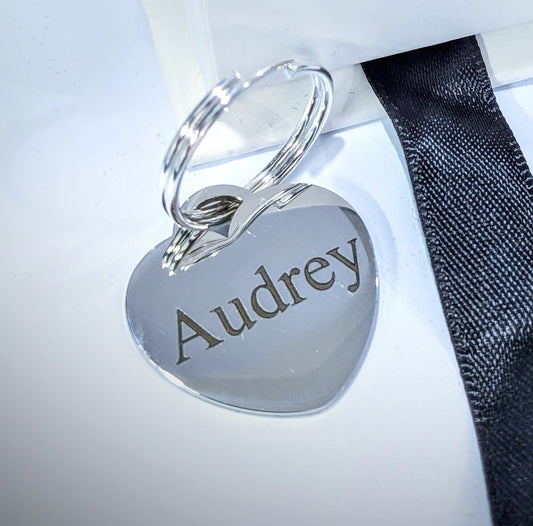 Stainless steel mirror polished Heart ID tag