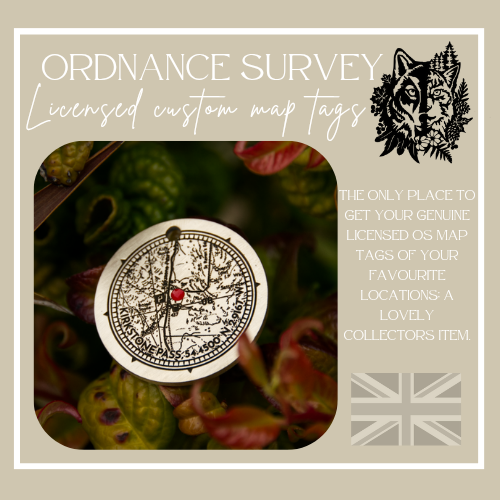 Licensed Ordnance Survey map engraved tag
