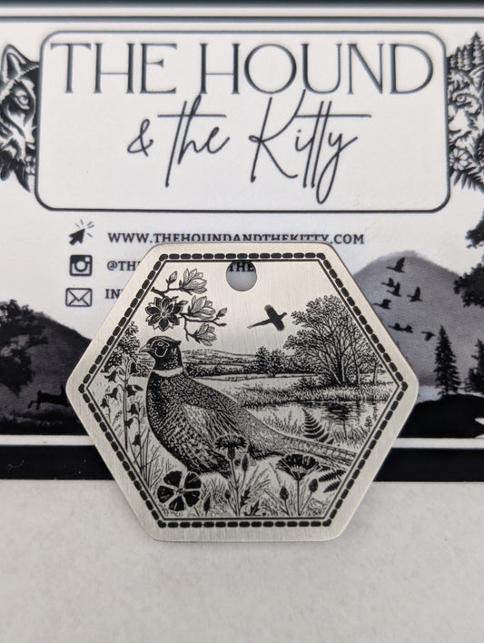 Pheasant Fields (hexagon stainless 38mm)