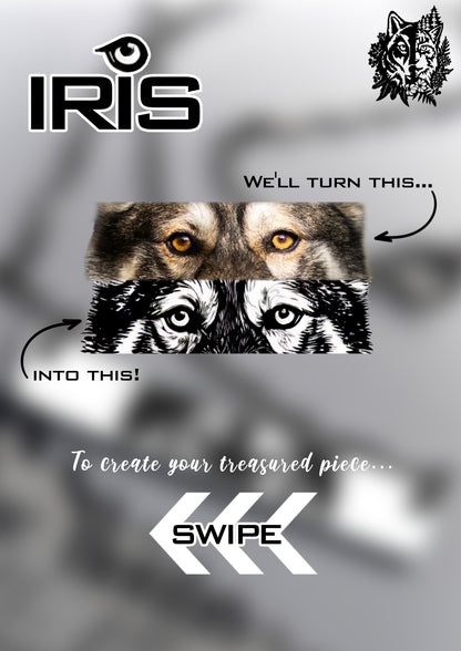 Iris - Bespoke photo to engraving bar necklace