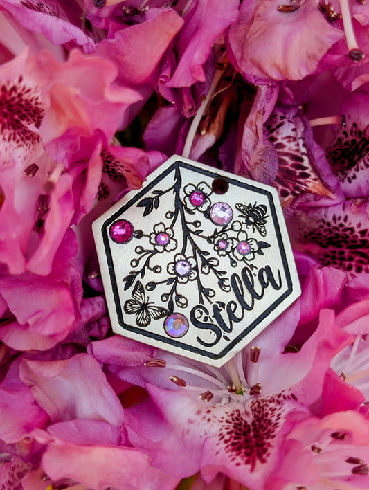 Bejewelled - Custom Metal Crystal tag